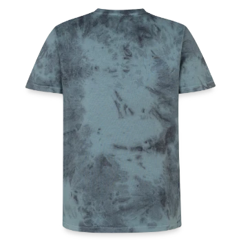Unisex Premium Tie-Dye T-Shirt - Black/Blue - Back - AI Model Male 178 light (178cm)
