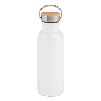 Botella térmica con tapa de bambú