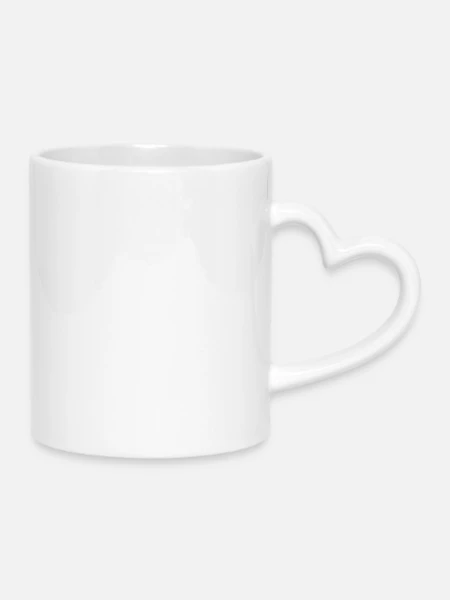 Mug with Heart-Shaped Handle - white - Right