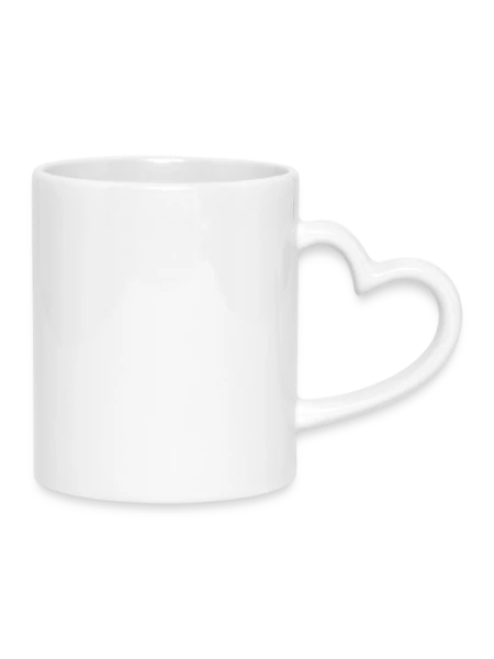 Mug avec anse en forme de cœur - blanc - Droite