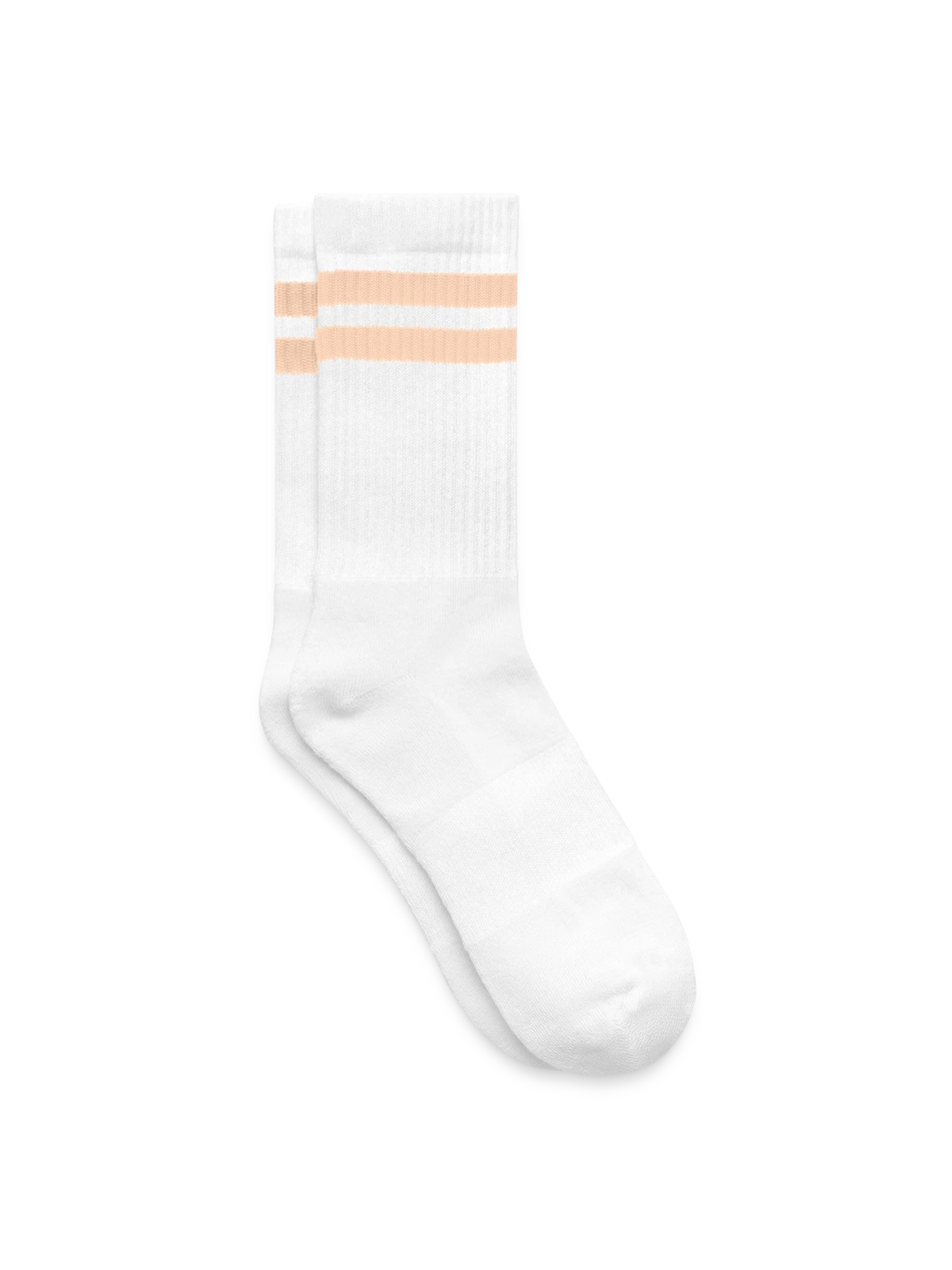Striped tennis socks - white/peach - Right