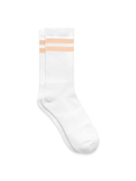 Striped tennis socks - white/peach - Right