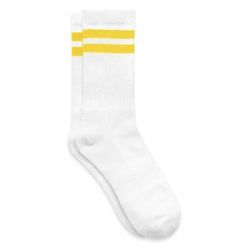 Striped tennis socks - white/yellow - Right