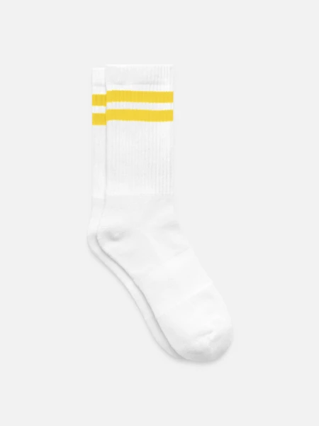 Chaussettes de tennis - blanc/jaune - Droite