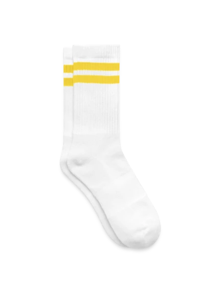 Striped tennis socks - white/yellow - Right