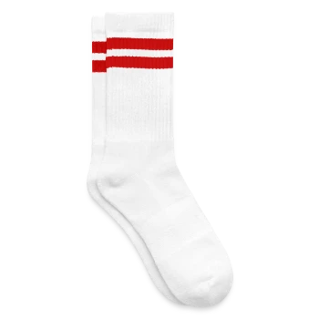 Striped tennis socks - white/red - Right