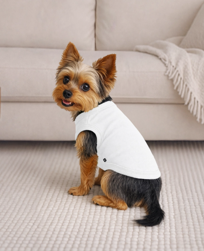 Premium Organic Hunde-T-Shirt Hinten - center