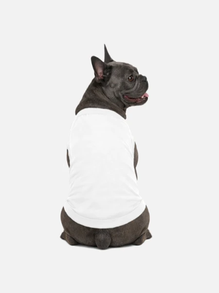 T-shirt bio premium pour chien - blanc - Dos