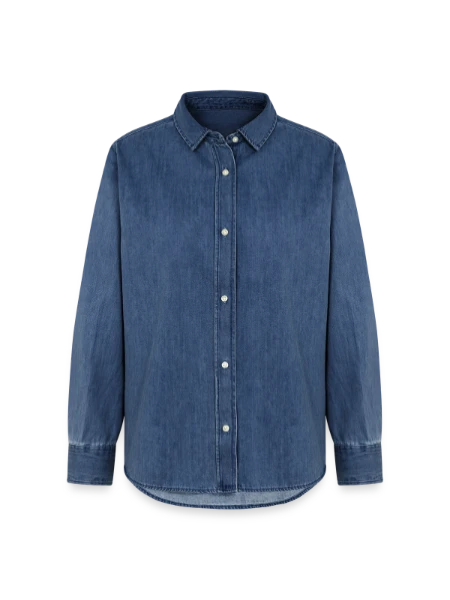 Women’s Organic Denim Shirt by Stanley/Stella - mid washy  - Front