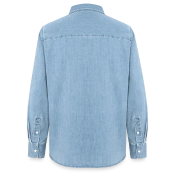 Women’s Organic Denim Shirt by Stanley/Stella - light wash - Back - AI Model Female 172 light (172cm)