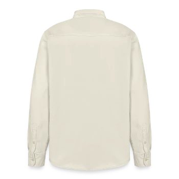 Relaxed Fit Unisex Organic Shirt by Stanley/Stella - soft Ecru - Back - AI Model Male 178 light (178cm)
