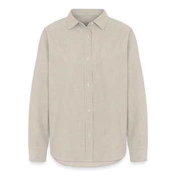 Frauen Oxford Hemd - Beige - Vorne - AI Model Female 172 light (172cm)
