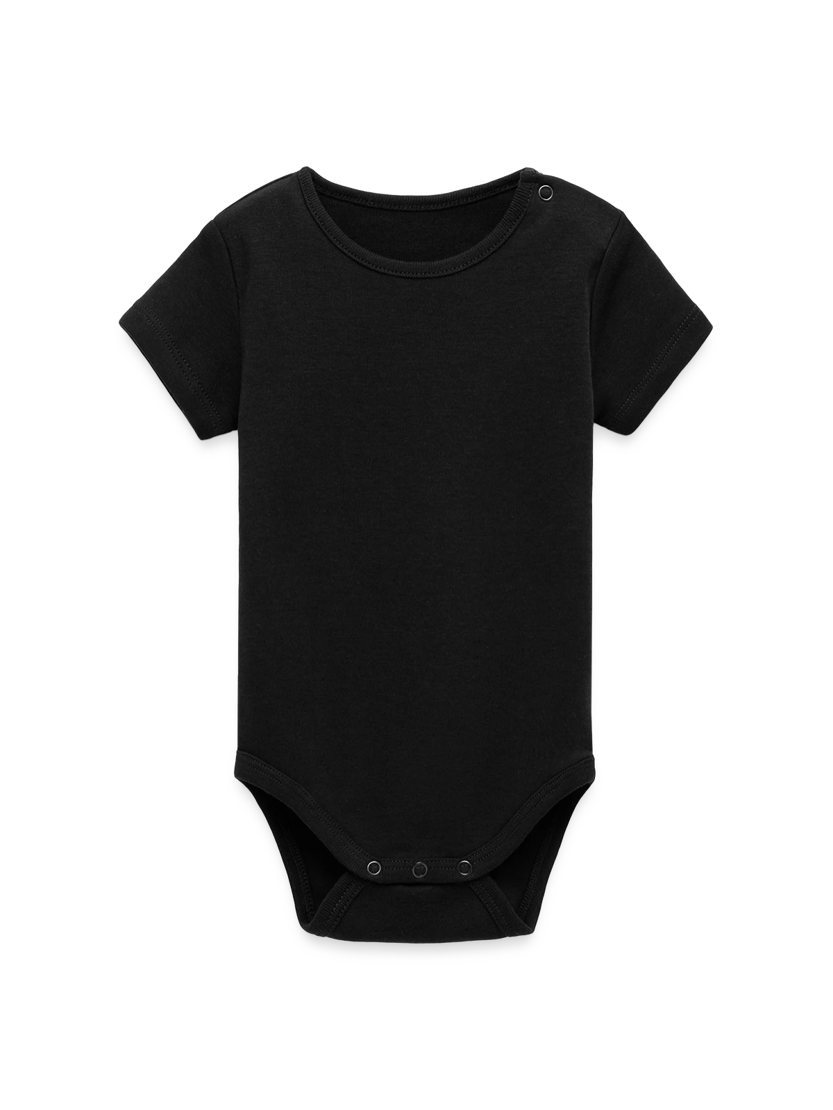 Body bébé manches courtes bio Stanley/Stella - noir - Devant