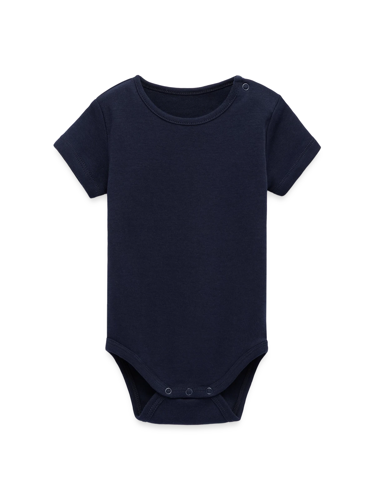 Organic Short Sleeve Baby Bodysuit by Stanley/Stella - navy - Front