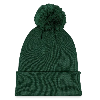 Kids' Knitted hat with pompom - green - Front