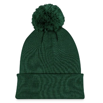 Kids' Knitted hat with pompom - green - Back