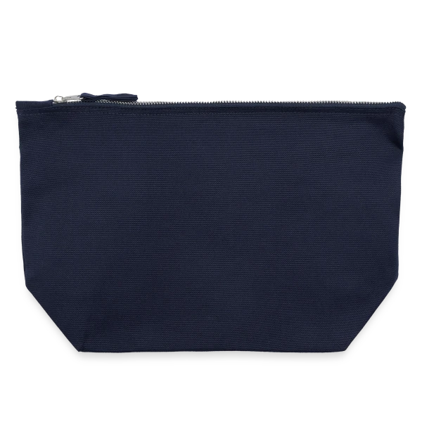 Pochette zippée en toile 22 x 23 cm personnalisé - Aperçu en couleur marine