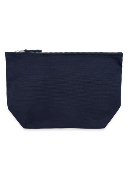 Pochette zippée en toile 22 x 23 cm - marine - Devant
