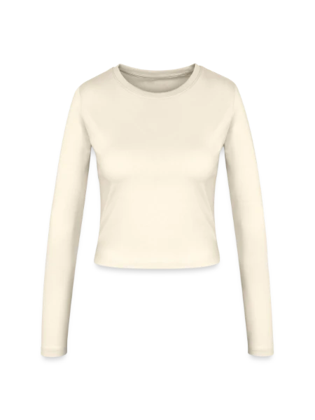 Manches longues slim fit Femme - crème - Devant