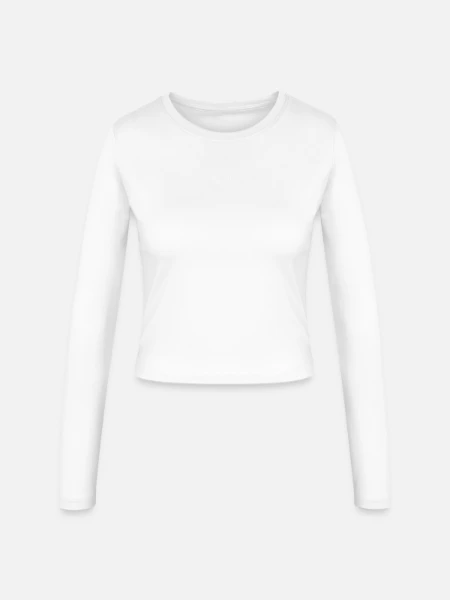Women's Slim Fit Longsleeve - white - Front