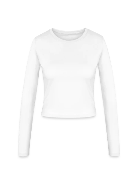 Frauen Slim Fit Langarmshirt - Weiß - Vorne
