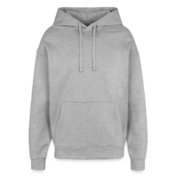 Oversized Unisex Hoodie by Stanley/Stella - heather grey - Front - AI Model Female 172 light (172cm) & AI Model Male 185 light (185cm)