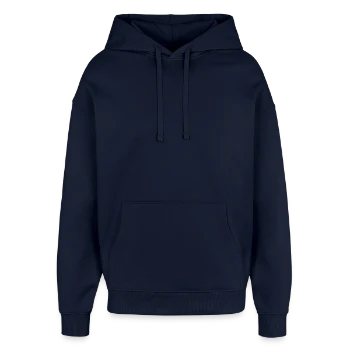 Oversized Unisex Hoodie by Stanley/Stella - navy - Front - AI Model Female 172 light (172cm) & AI Model Male 185 light (185cm)