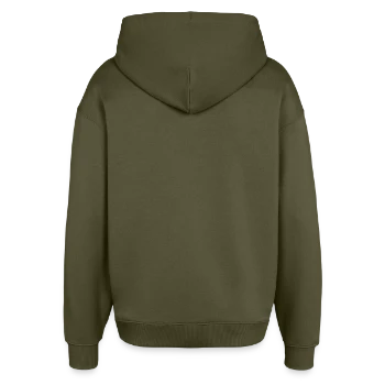Sweat à capuche unisexe Stanley/Stella Oversized - kaki - Dos - AI Model Male 185 light (185cm)
