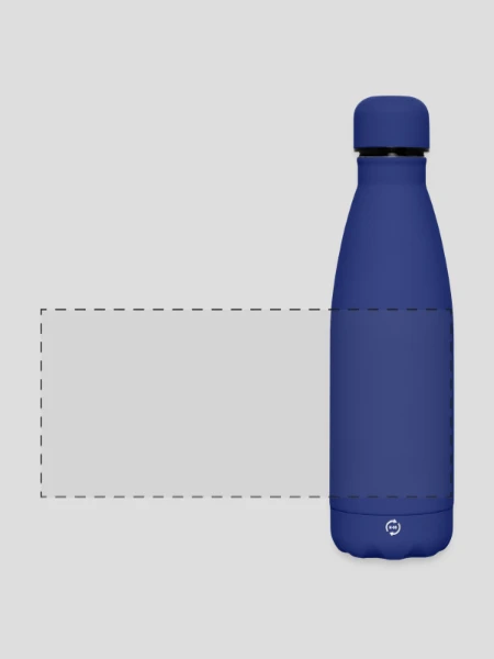 Matte Panorama Isolierflasche 500 ml - Dunkelblau  - Vorne
