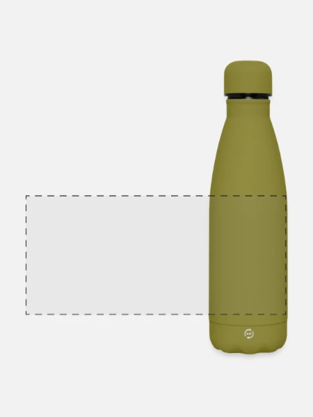 Matte Panoramic Thermal Bottle 500 ml - olive green  - Front