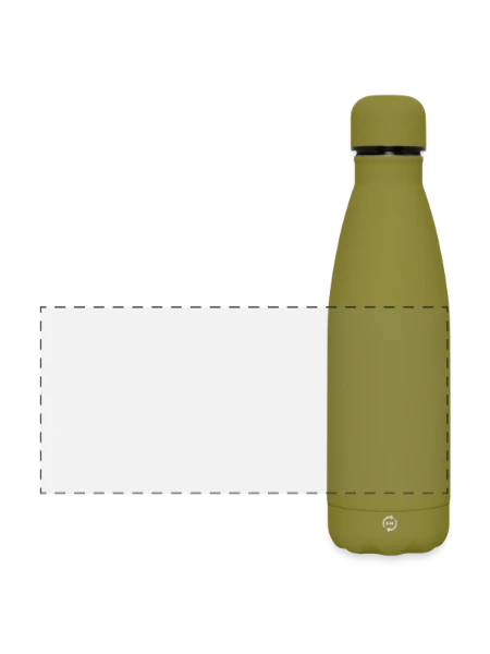 Matte Panorama Isolierflasche 500 ml - Olivgrün  - Vorne