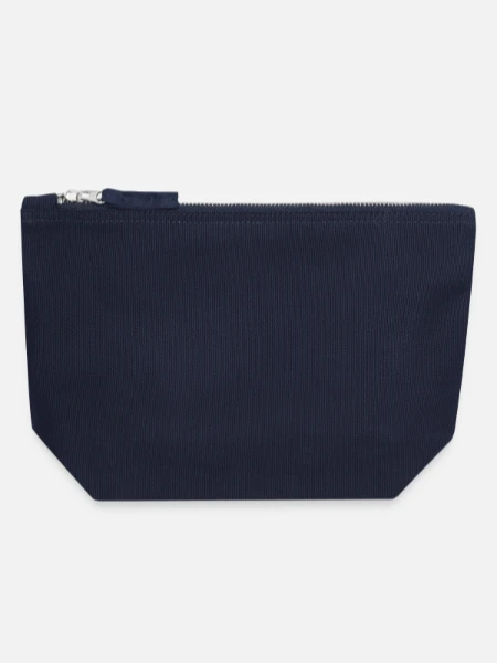 Canvas Zip Pouch 18 x 19 cm - navy - Front