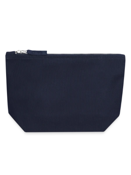 Canvas Reißverschluss-Täschchen (18 x 19 cm) - Navy - Vorne