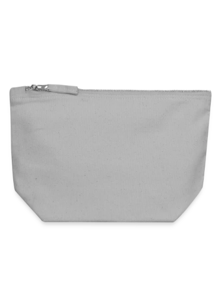 Pochette zippée en toile 18 x 19 cm - gris chiné - Devant
