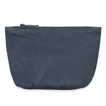 Vintage Zip Pouch 18 x 21 cm - vintage denim - Front