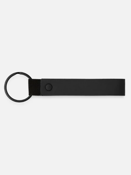 Matte Pu Keyring - black - Front