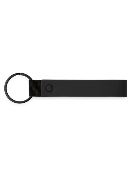 Matte Pu Keyring - black - Front