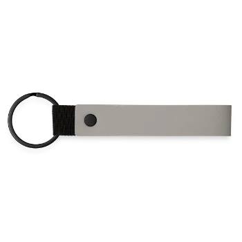 Matte Pu Keyring - light grey - Front
