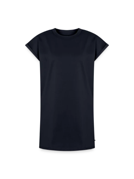 Robe T-shirt femme Premium en coton bio - bleu marine - Devant