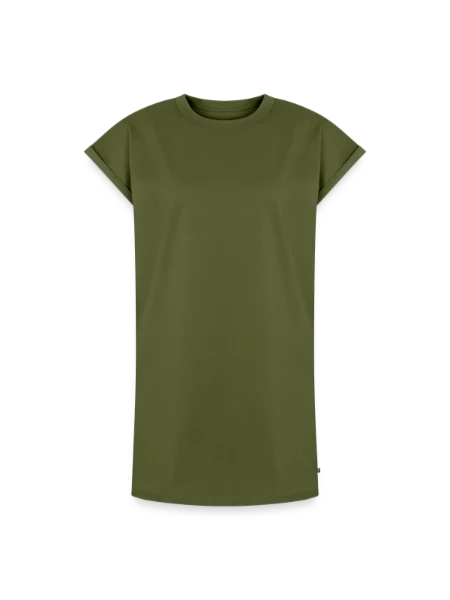 Robe T-shirt femme Premium en coton bio - kaki - Devant