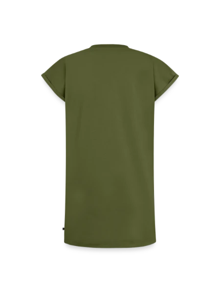 Women's Premium Organic T-Shirt Dress - khaki - Back