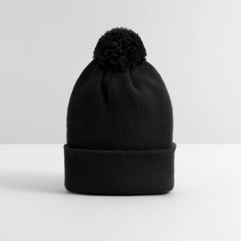 Knitted hat with pompom