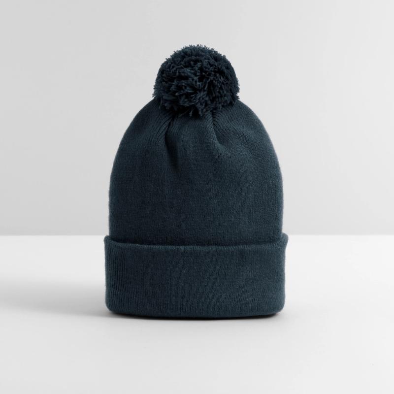 Knitted hat with pompom