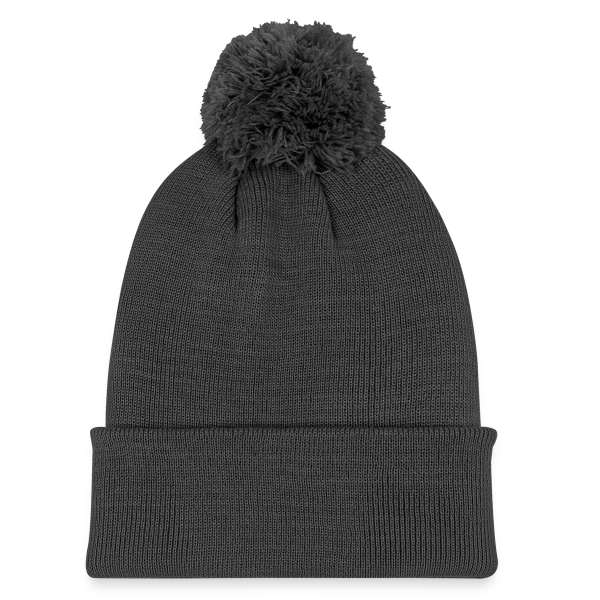 Bonnet tricoté à pompon personnalisé - Aperçu en couleur charbon