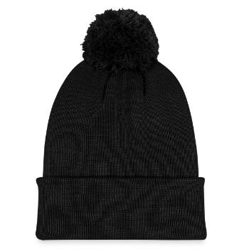 Knitted hat with pompom
