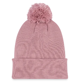 Bonnet tricoté à pompon - rose poudré - Dos