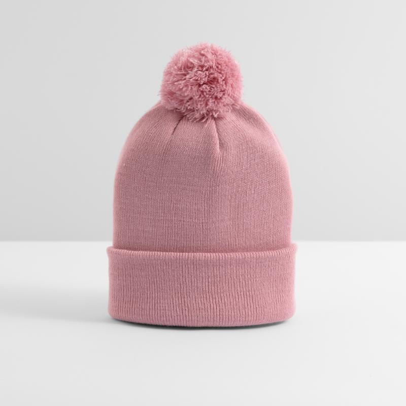 Knitted hat with pompom