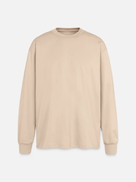 Oversized Langarmshirt  - Sand - Vorne