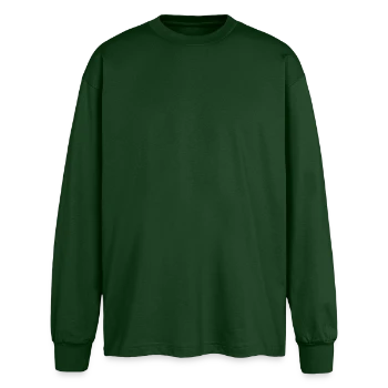 Oversized Long Sleeve T-Shirt - bottle green - Front - AI Model Male 185 light (185cm)