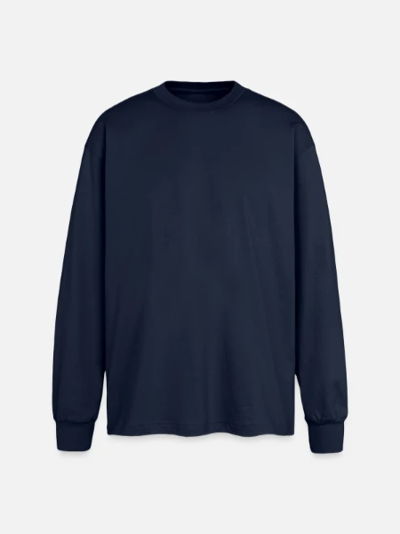 Oversized Langarmshirt  - Navy - Vorne